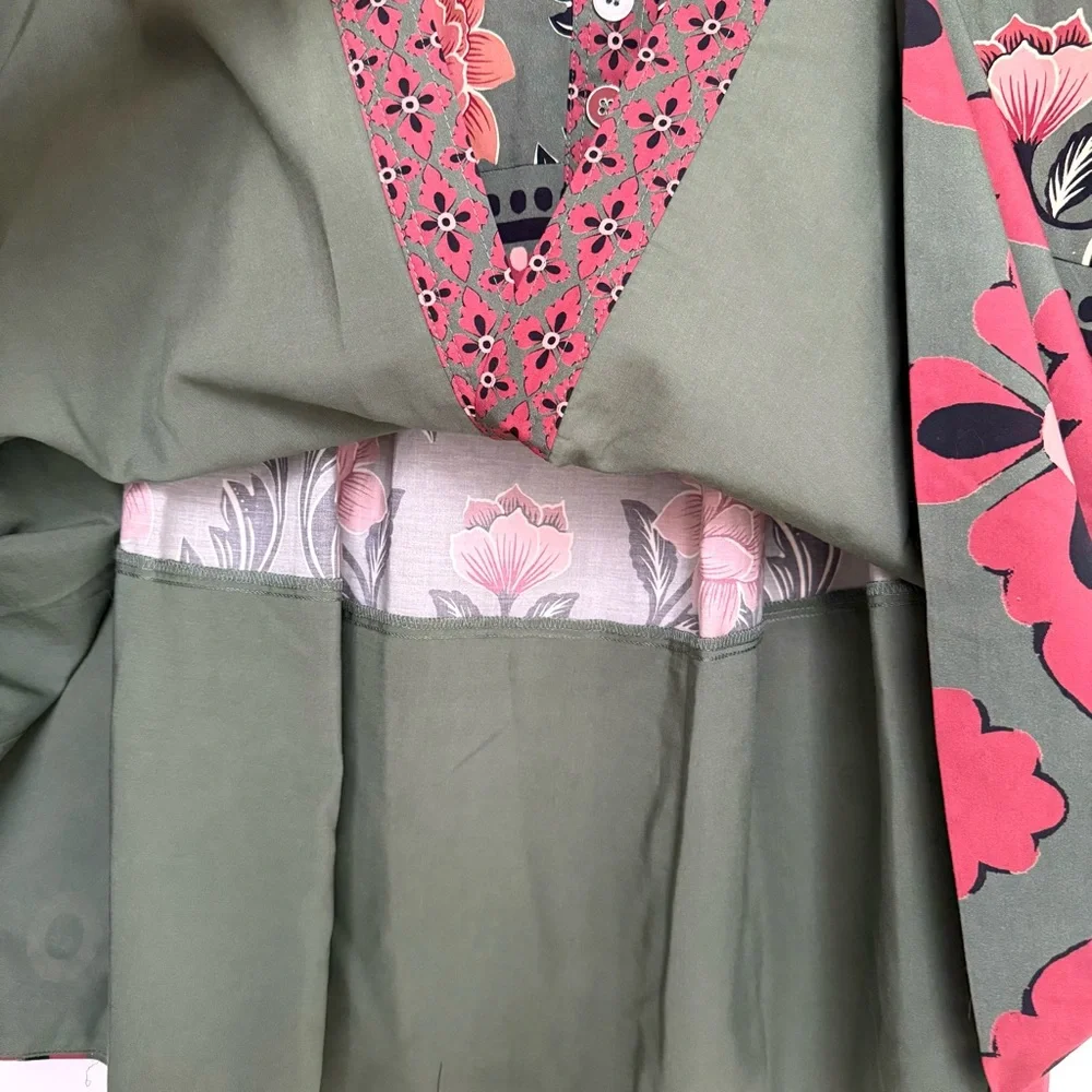 FARM Rio Arabesque Floral Green Buttons Midi Skirt, NWT π§π· - Picture 14 of 16
